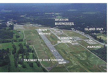 Nanaimo aerial of golf course and airport